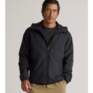 NWT Quince Mens Hooded Hybrid Insultated Lightweight Hooded Jacket Black Medium